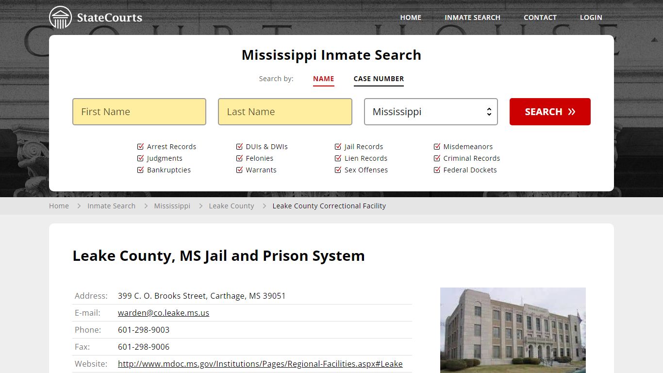 Leake County Correctional Facility Inmate Records Search, Mississippi ...